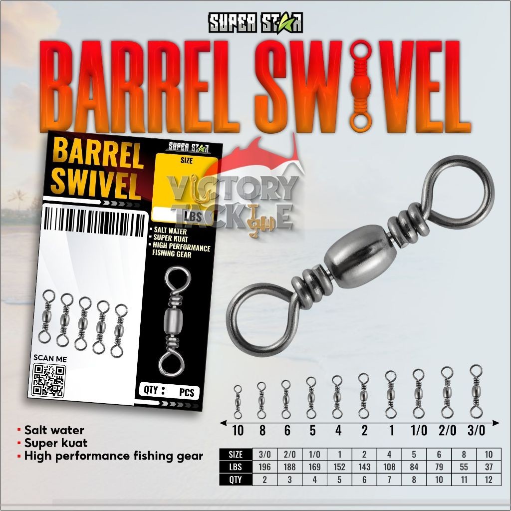 SWIVEL STAINLESS STEEL SUPERSTAR BARREL SWIVEL KILI KILI PANCING SUPER KUAT