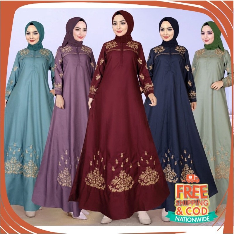 GAMIS PROMO RAMADHAN IDUL FITRI SOLAT EID/ READY JUMBO LD 120 |Gamis Pesta Toyobo|Gamis Katun Toyobo