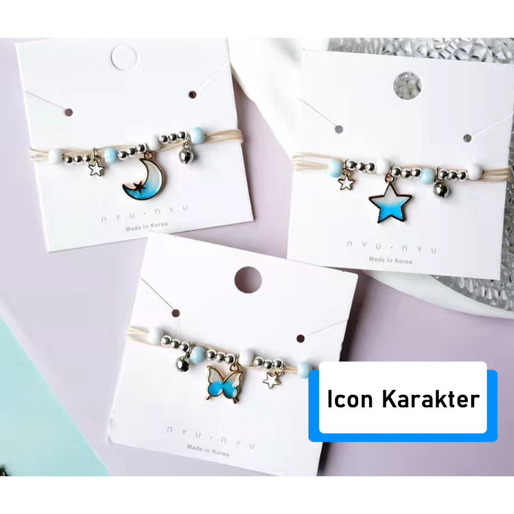 Gelang Tangan Tali Model Korea Motif Elegan Harmoni H505 Gelang Tali Korea Couple / Gelang Couple Be