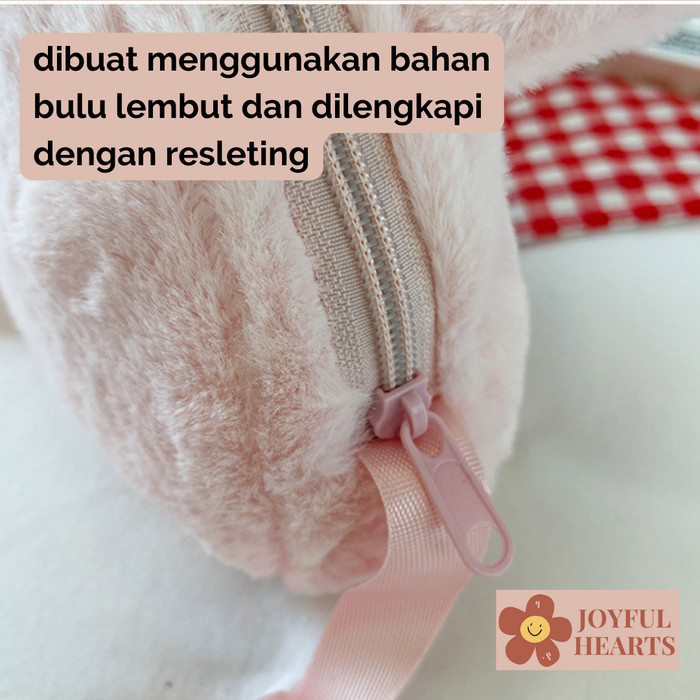 Tas Slingbag Selempang Bulu Fluffy Anak Perempuan Motif Sanrio Korea - Linabell