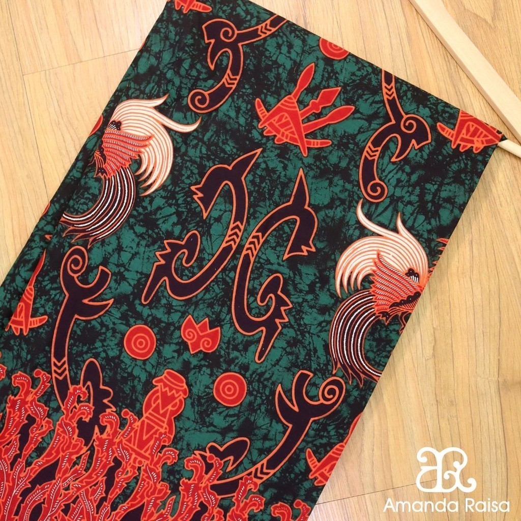 Kain Batik Meteran Potongan Motif Cenderawasih Papua - Hijau