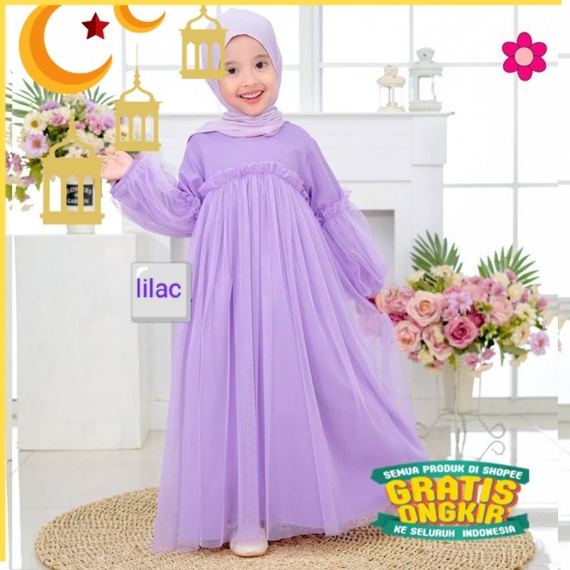 gamis mewah anak / gamis cringkel anak/Maron merah bata red anak tanggng