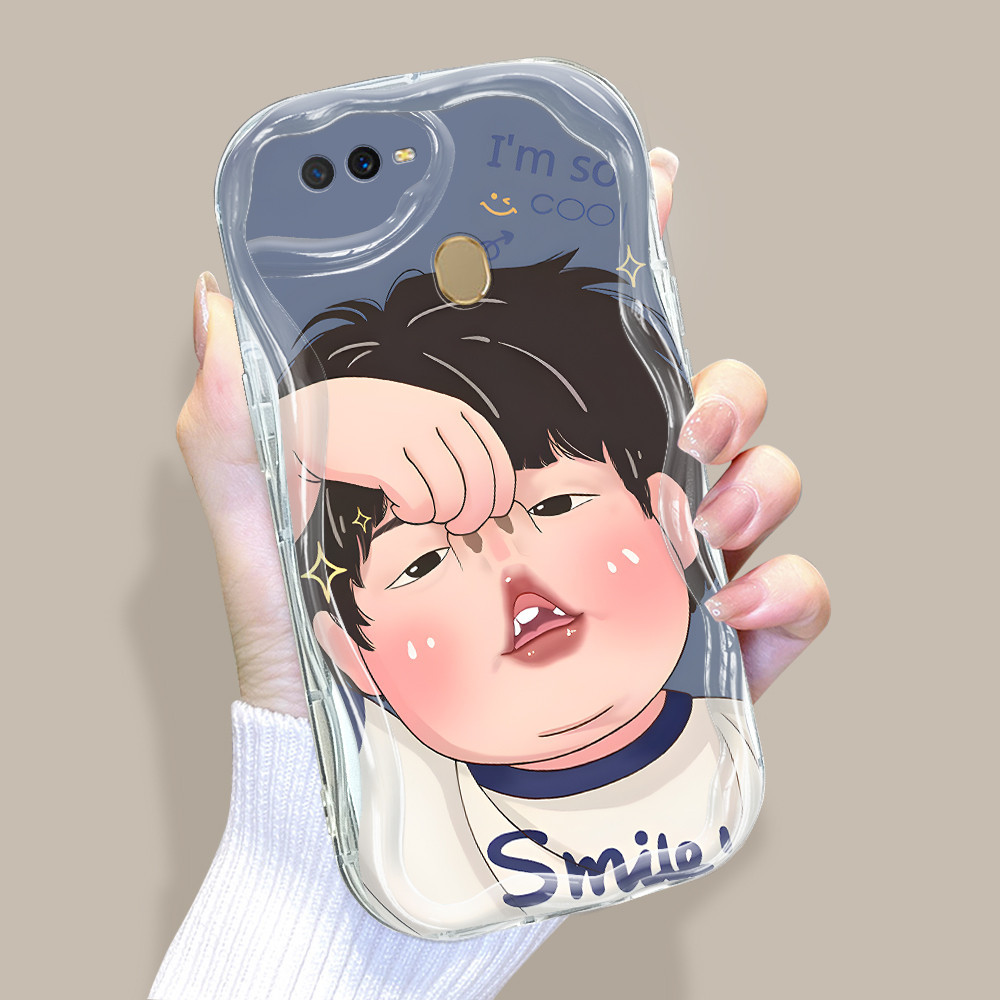 Casing Hp Untuk OPPO A12 A7 A5S A12S Phone Case Softcase Soft Kesing Kartun Smile Boy Dan Girl Funny