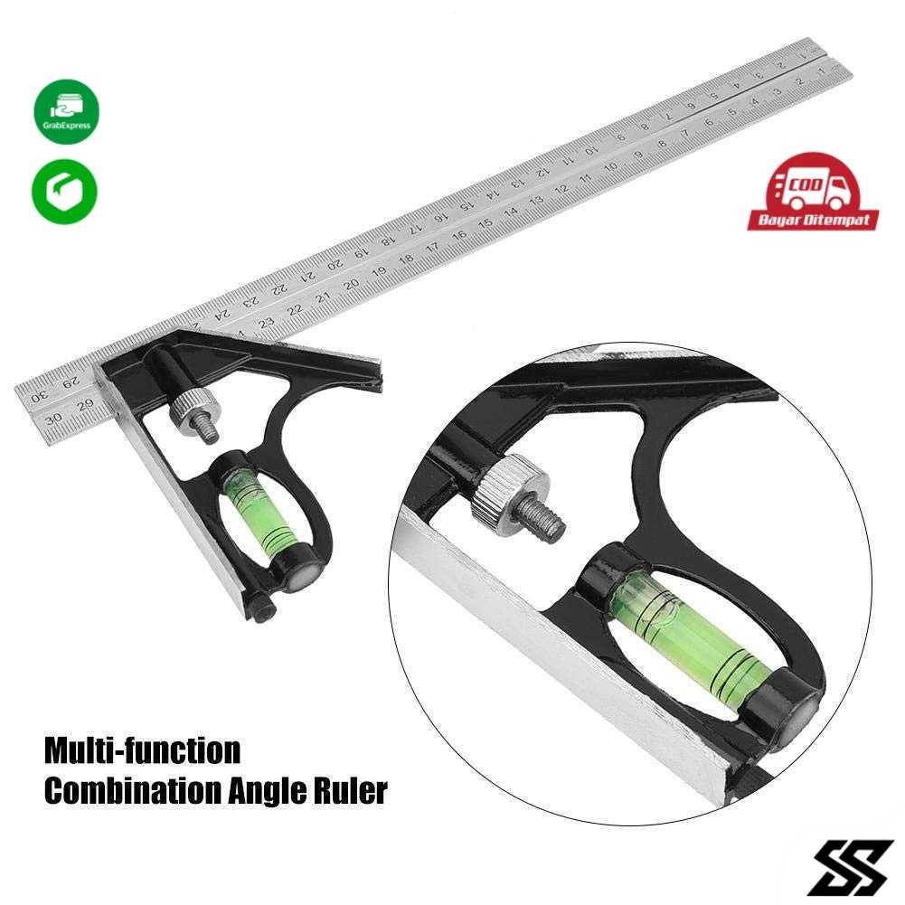 

Mistar Penggaris Siku Adjustable Angle Ruler Waterpass 305mm
