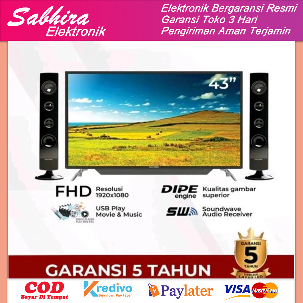 Tv polytron cinemax digital TV 43 inch pld 43TV1556 garansi resmi