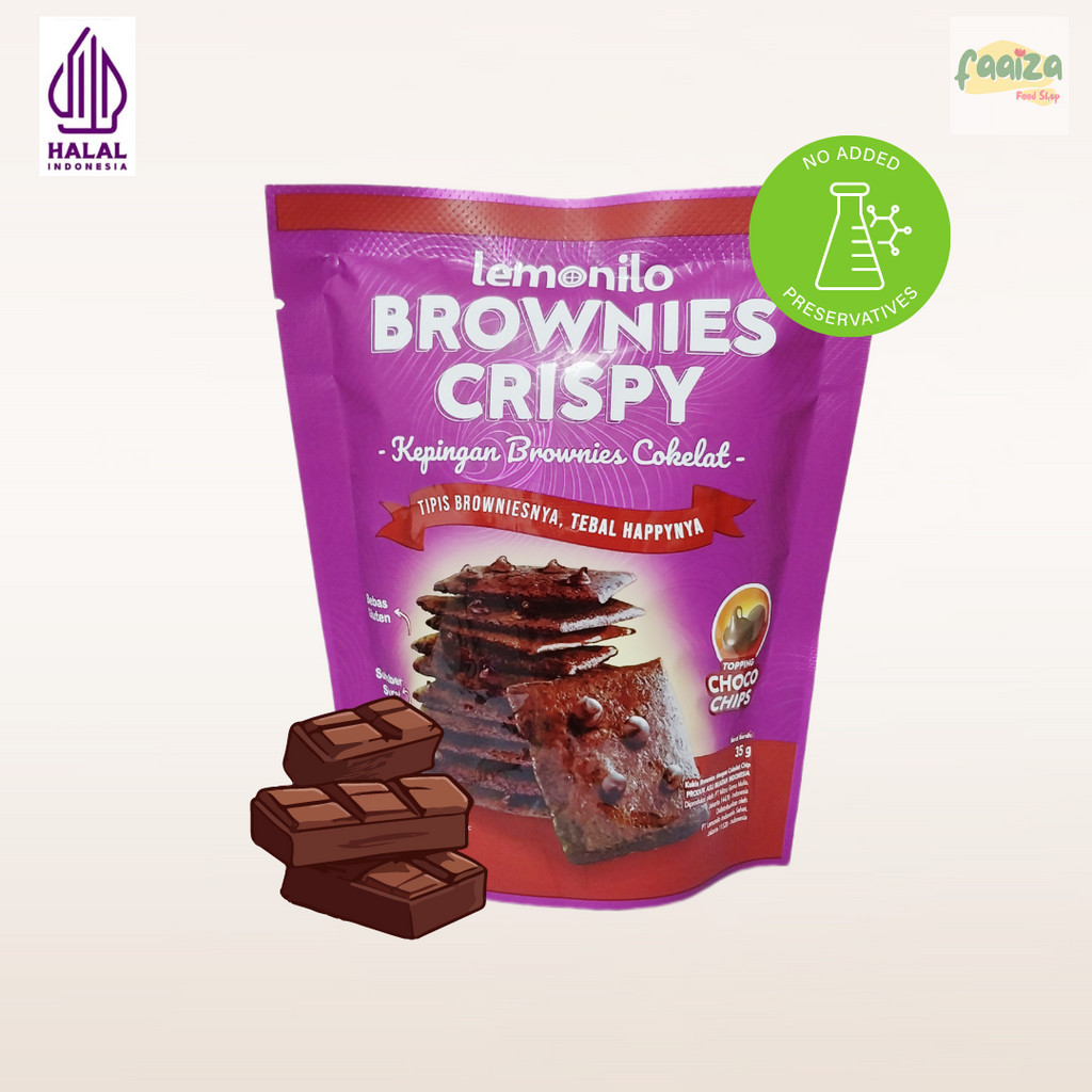 

Lemonilo Brownies Crispy Cokelat Chocochips 35gr Diet Rendah Gluten