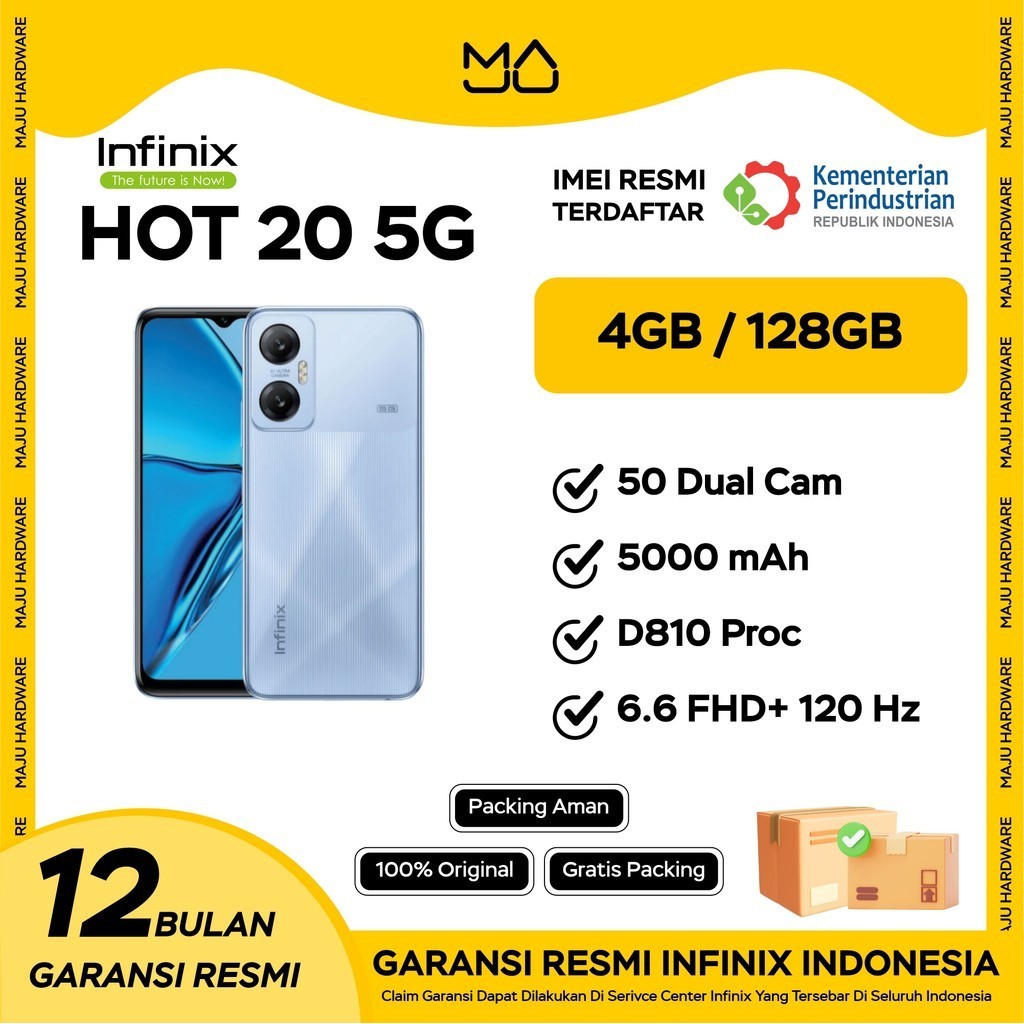 Infinix Hot 20 5G NFC 4/128GB - Garansi Resmi
