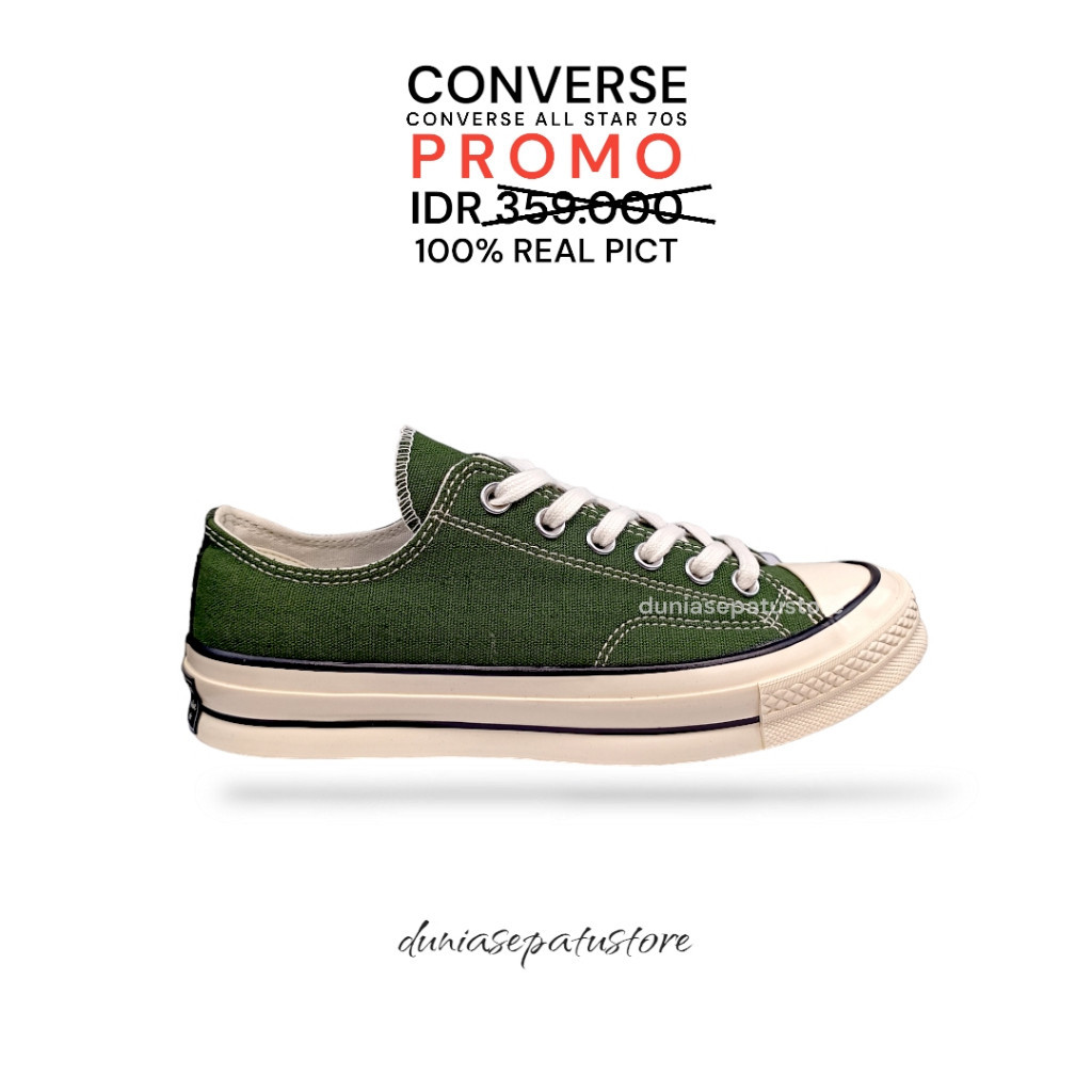 Sepatu Converse 70s Low Olive Green Premium / Converse 70s olive green / Converse 70 olive BNIB