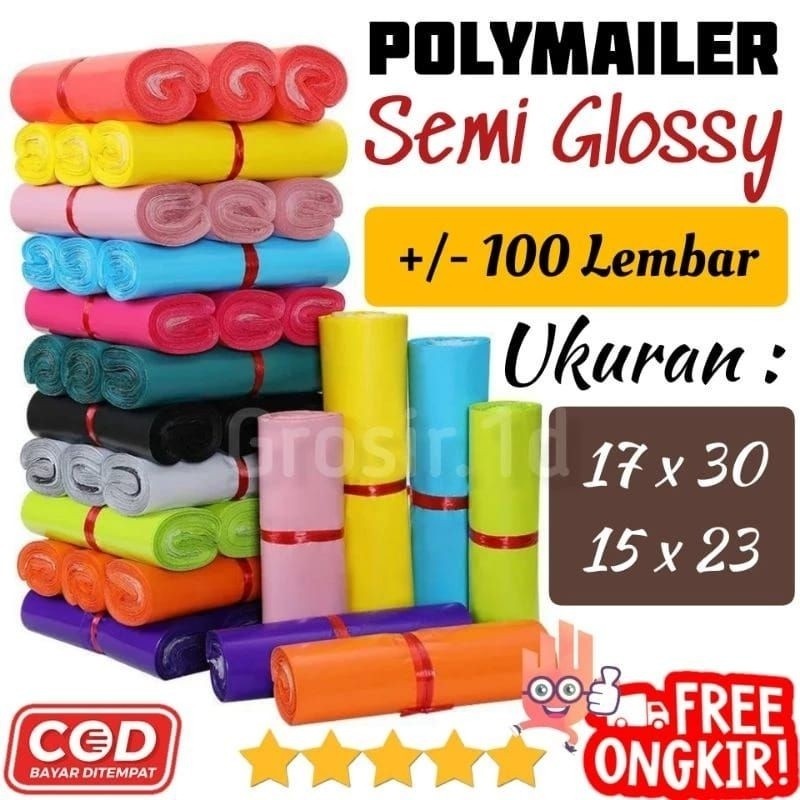

POLYMAILER - PACKING PLASTIC - Semi Glossy - Size 17 x 30 -Amplop