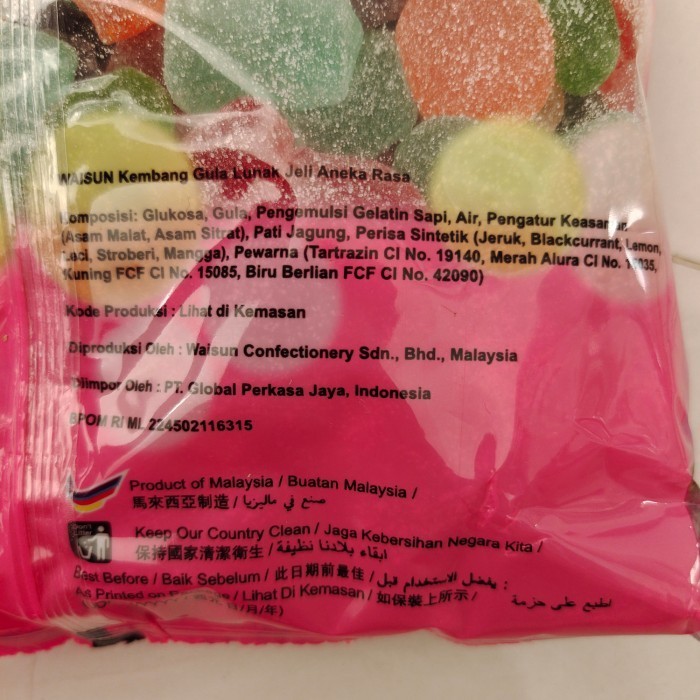 

Permen Jelly Waisun Mixed Pastilles Candy-Jeli Aneka Rasa