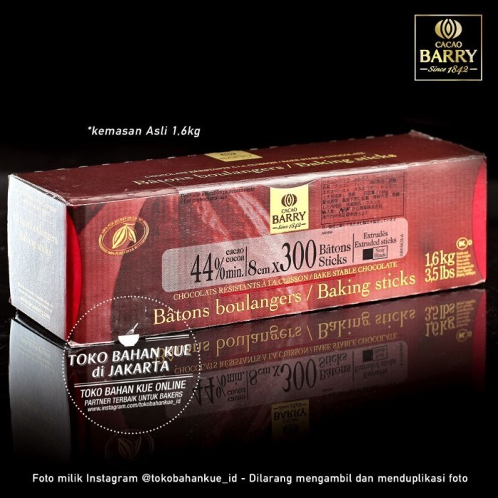 

Cacao Barry - Baking Stick 44 500gr Dark Chocolate Batons Sticks