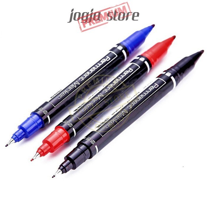 

Spidol Permanen Dobel Tip 0.5-1mm Pena Dual Head Marker Pen Waterproof