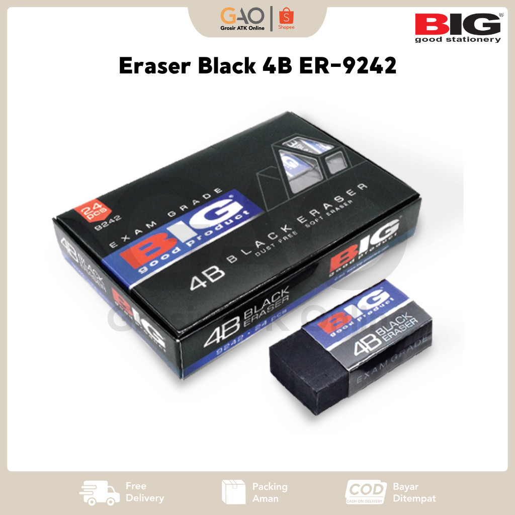 

Eraser Black 4B BIG ER-9242/ Penghapus Hitam Besar BIG ER-9242