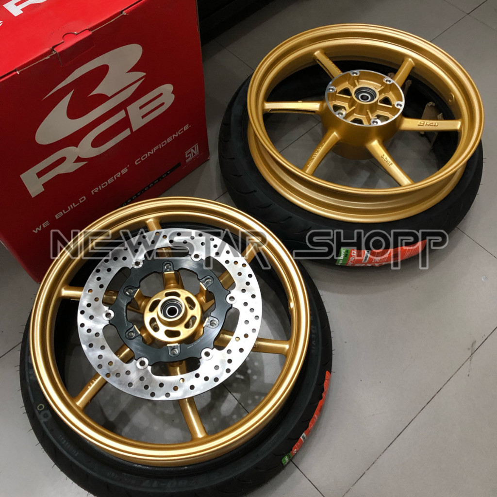 Paketan Velg Racing Ninja RR Palang 6 + Ban Maxxis 110/70 130/70 Ring 17 + DiscBrake Floating Bpro C