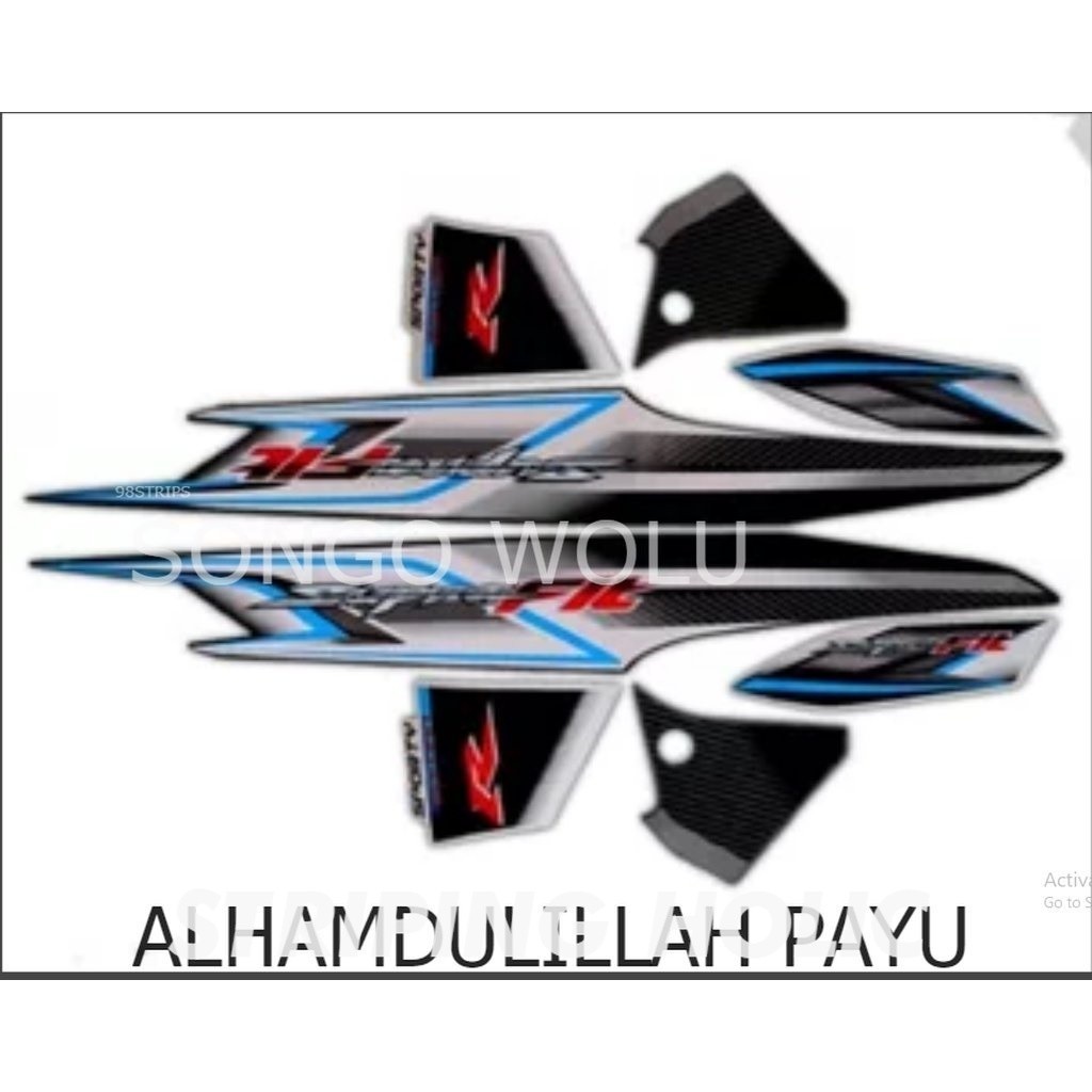 STRIPING SUPRA FIT NEW CW TAHUN 2006 2007 HITAM SILVER STIKER LIS ORI HONDA POLET BODY