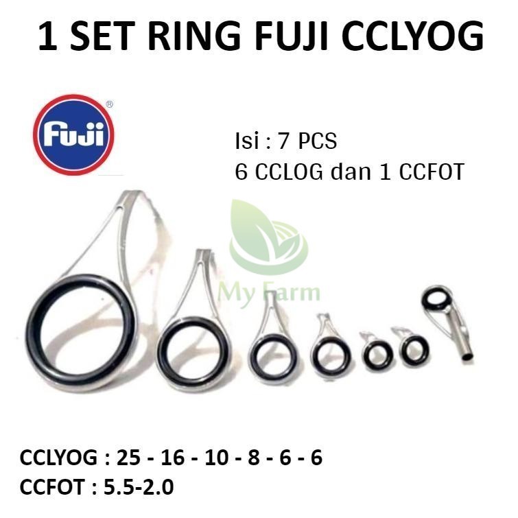 Ring Guide 1 Set Fuji CCLYOG Isi 7 Pcs Kolongan Keramik Marit Buat Custom Joran Pancing Spinning Sup