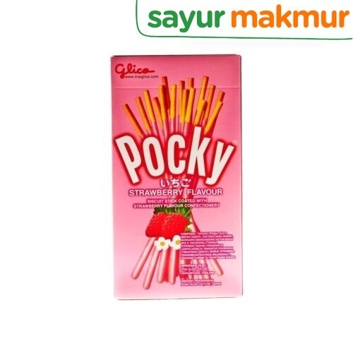 

Glico Pocky Strawberry Stick Biscuit 45 gram Sayurmakmur