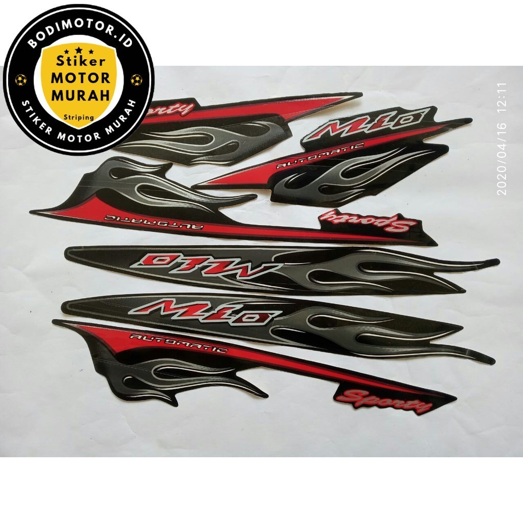 stiker striping motor yamaha mio sporty 2006 hitam