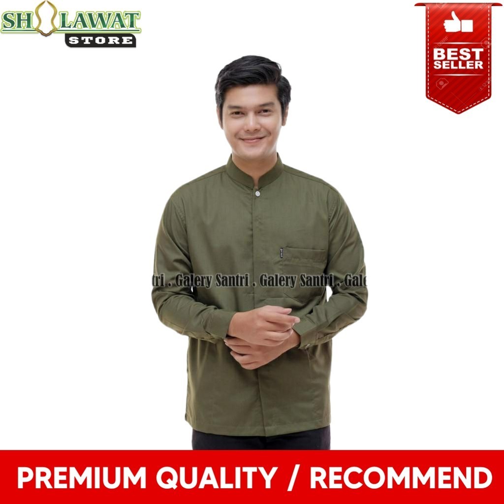 Koko Polos Lengan Panjang / Koko Yamani Premium / Koko Yaman / Koko Pria Dewasa / Baju Koko Pria Len
