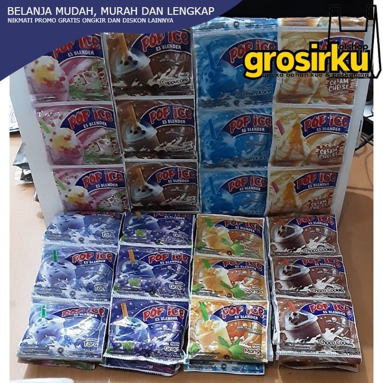 

GROSIKU POP ICE / POPICE BLENDER ALL VARIAN RASA 25g isi 10 sachet