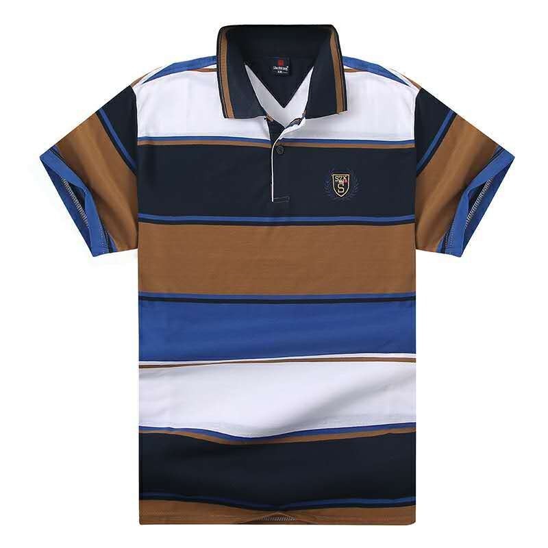 Kaos Kerah Salur T Shirt Pria Kaos Strip Kaos Berkerah Pria