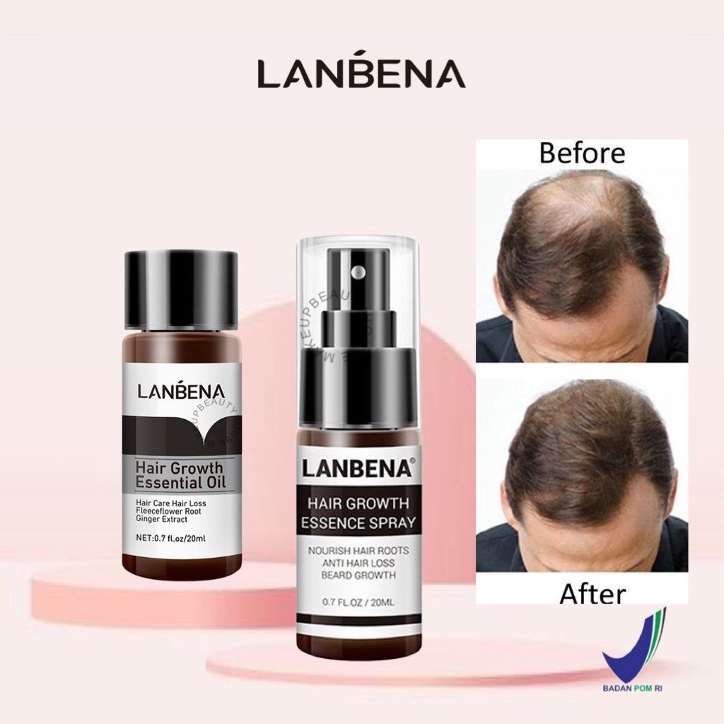 [BPOM] LANBENA Hair Growth Essential Oil 20ml | Essence Spray 20ml - Mencegah Kerontokan