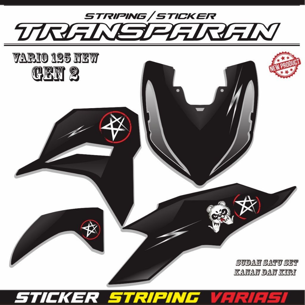 STIKER VARIASI TRANSPARAN UV VARIO 125 NEW GEN 2 VARIASI KEREN