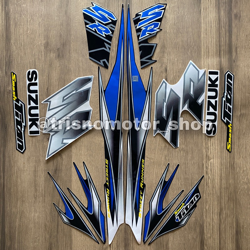 striping stripping Suzuki smash 110 titan sr 2010 hitam putih sticker stiker polet lis body SMASH TI