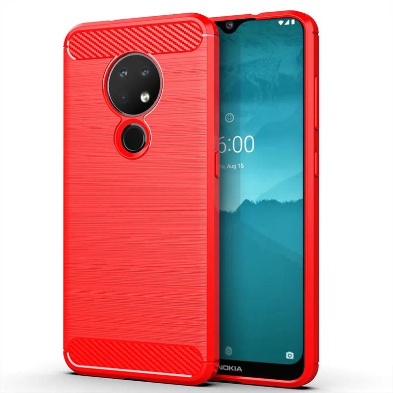 Casing HP Nokia 6.2 nokia7.2 Nokia 7.2 6.2  Phone Casing TPU Tekstur Serat Karbon Silikon Lembut Pen