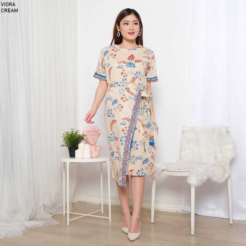 Viora Dress Wanita Batik Couple Modern Dress Batik Modern Gaun Pesta