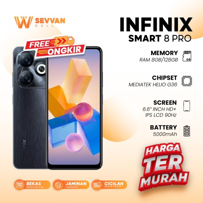 PROMO HP MURAH Handphone Infinix Smart 8 Pro Ram 8/128GB - C