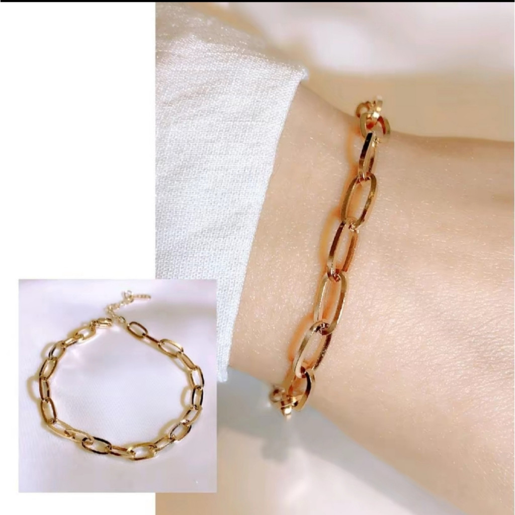 Gelang Rantai WanitaKorea Fashion Accesories Aesthetic Perhiasan Silver gelang rantai
