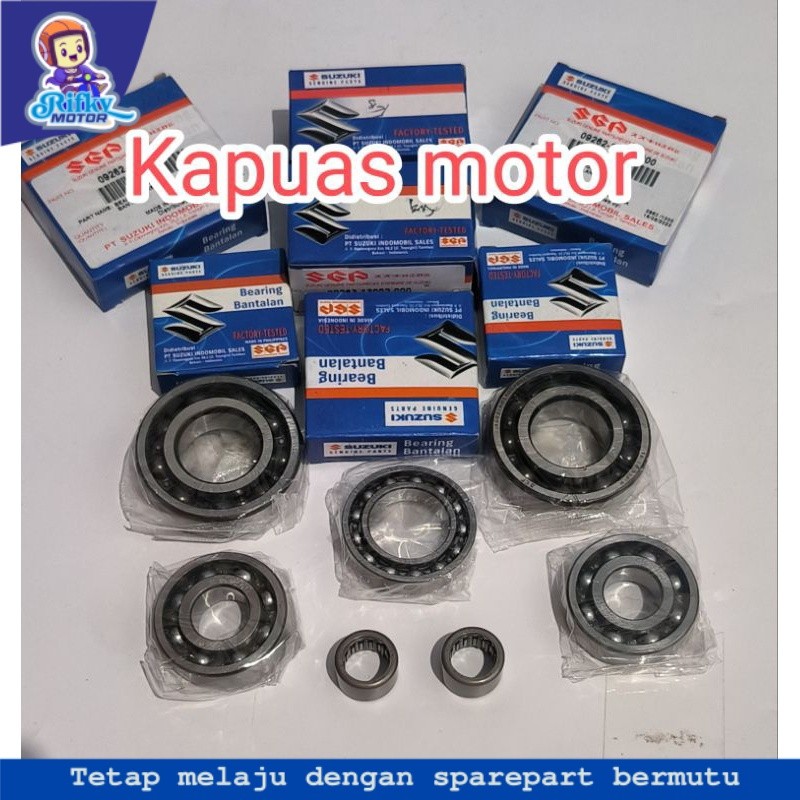 bearing mesin set kruk as rasio satria 2tak 2 tak hiu lumba lscm RK cool original sgp Suzuki