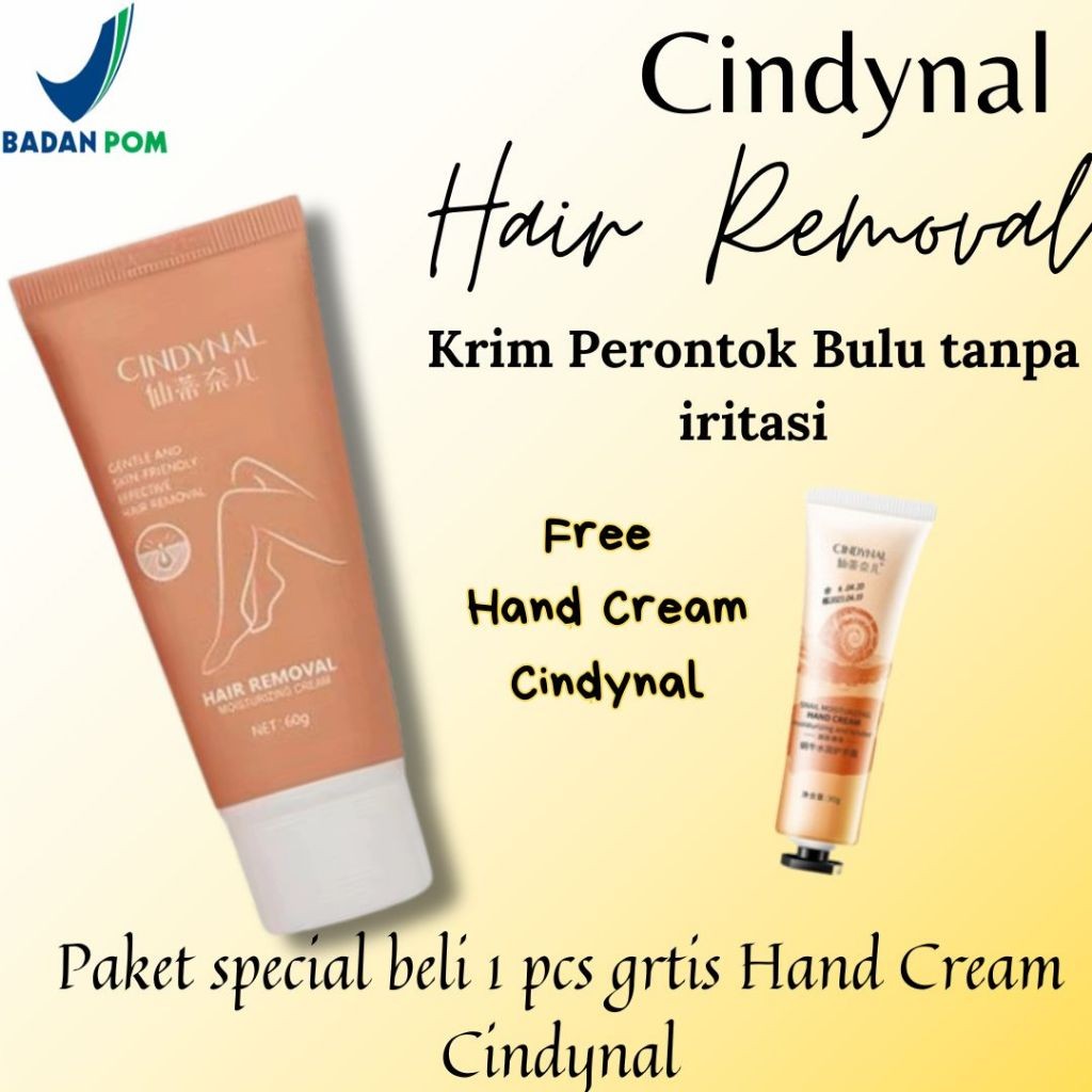 Cindynal Hair Removal Cream Perontok Bulu free Hand Cream Cindynal