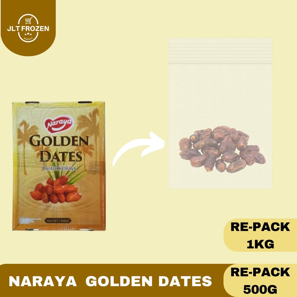 

Naraya Golden Dates / Buah Kurma Premium Repack 500g / 1kg