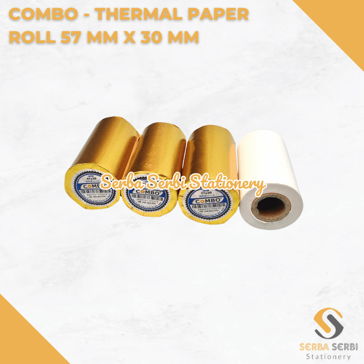 

GROSIR (1 PAK ISI 10 BIJI) COMBO - THERMAL PAPER ROLL / TELSTRUK / KERTAS STRUK KASIR 57 MM X 30 MM / 57X30 MM / 58 MM X 30 MM / 58X30 MM