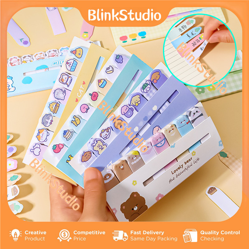 

Sticky Notes 8 in 1 Isi 120 Lembar / Pembatas Buku Karakter Hewan Lucu / Tempelan Kertas