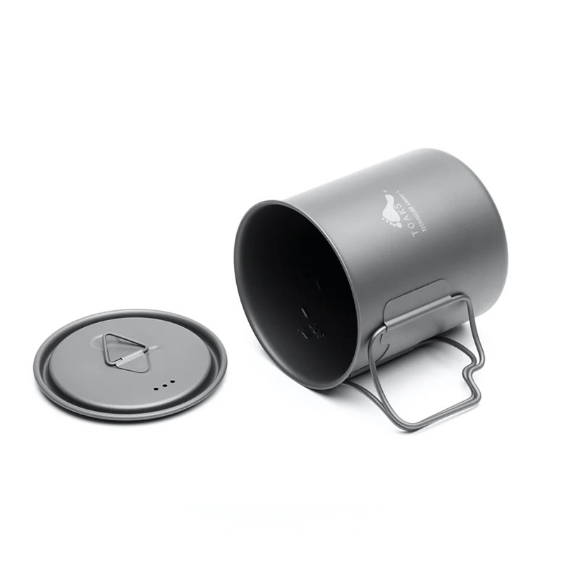 TOAKS 450ml Cup with Lid (Ultralight Version), Titanium Cup Mug Outdoor Tableware for Camping Hiking