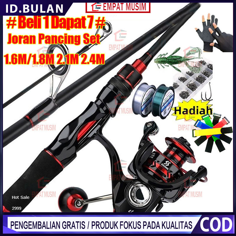 [# Beli 1 Dapat 7 #] SHIMANO Pancing Set 1.6M/1.8M/2.1M/2.4M Joran Pancing Set Dengan Bahan Serat Ka