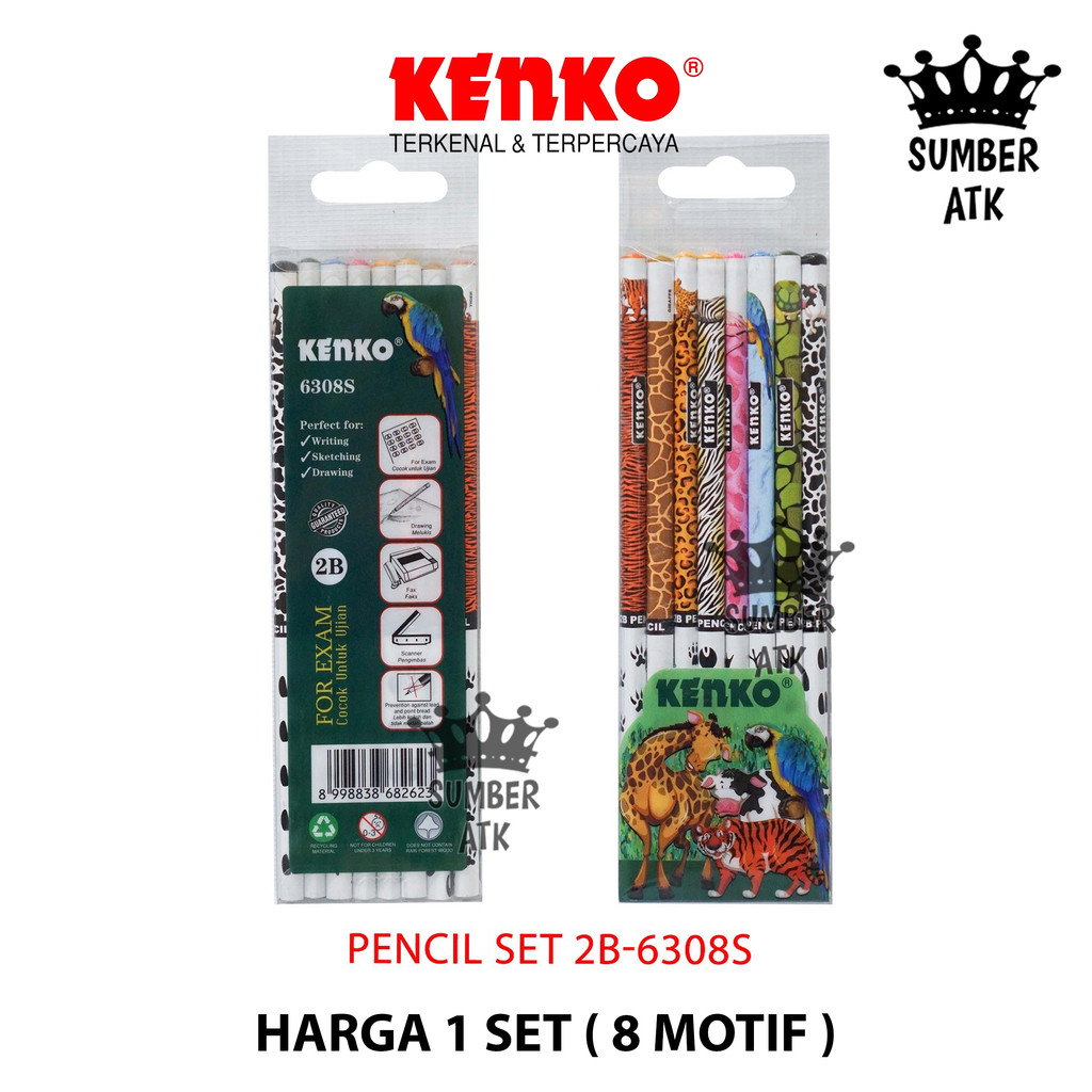

Pencil Pensil Set KENKO 2B-6308S Motif Animal 1 Set