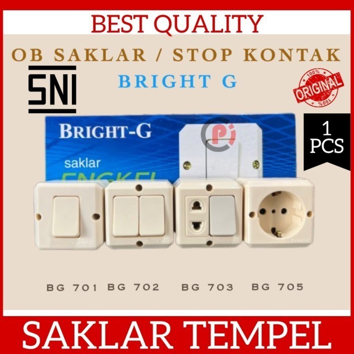 SNI Saklar Listrik DInding Stop Kontak Engkel Seri Kombinasi Model Tempel Timbul OB VOLTAMA / BRIGHT