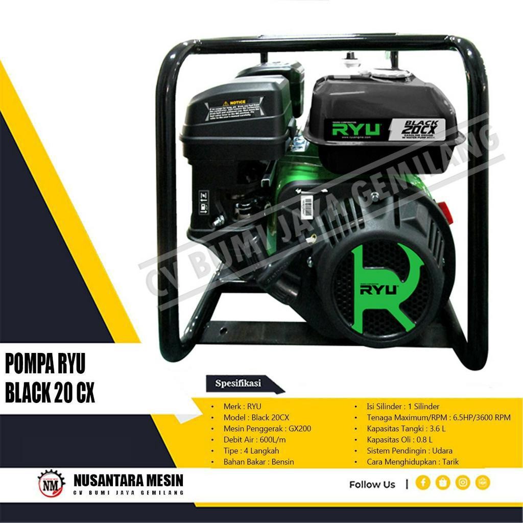 MESIN POMPA AIR SAWAH 2 INCH RYU BLACK 20 CX