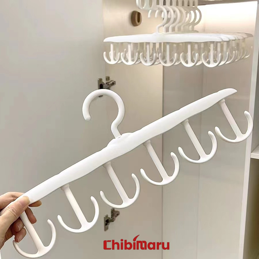 Hanger 12 Hook  Serbaguna Gantungan Rak Dasi Topi Tas Ikat Pinggang Plastik