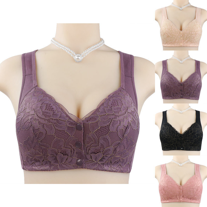 Telanjang Pola Renda Gesper Wanita Push Up Bh Seamless Bra Seksi Kancing Depan Underwear Sexy Sorex 