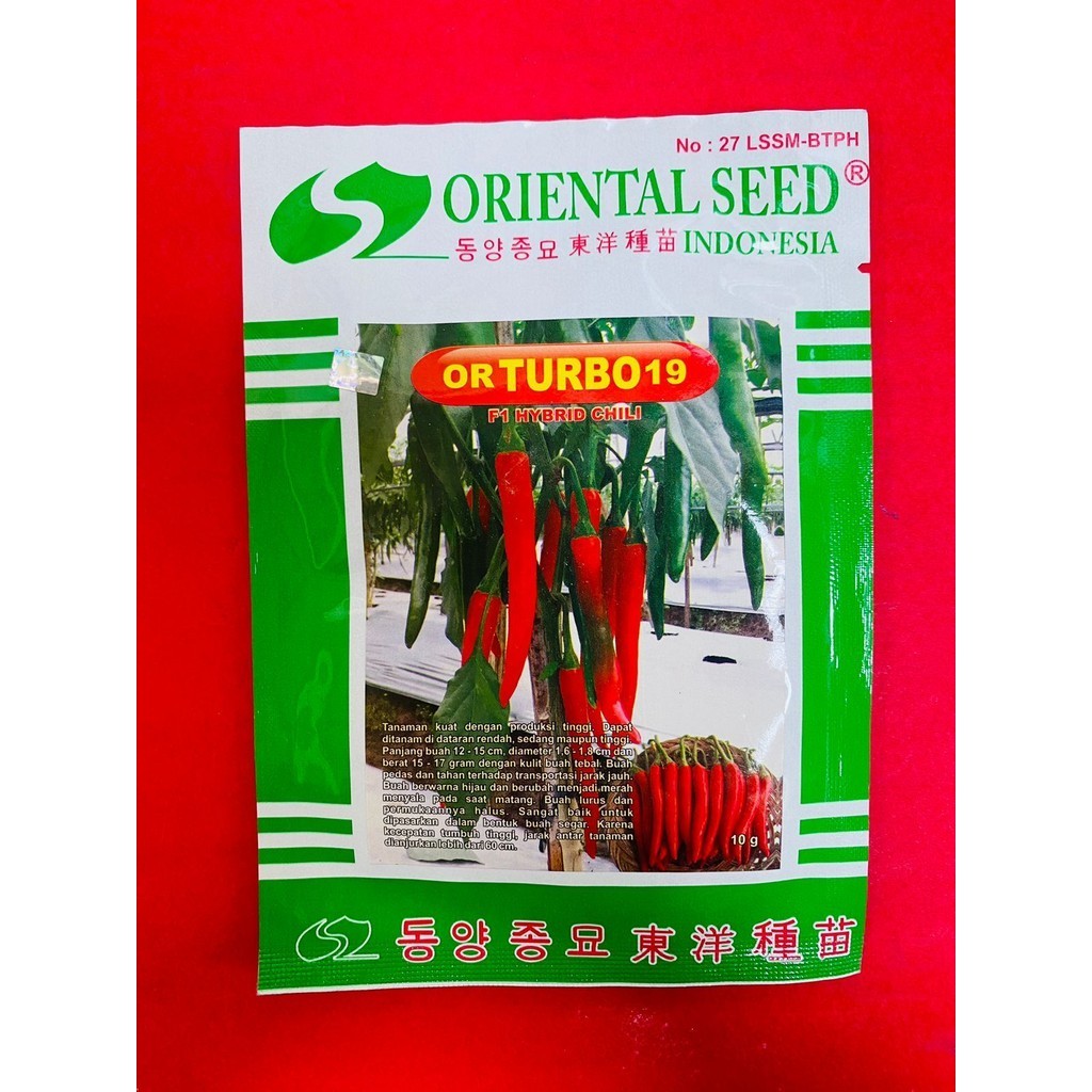 Benih Cabai Besar hibrida F1 OR TURBO 19 berat isi 10 gram dari ORIENTAL SEED