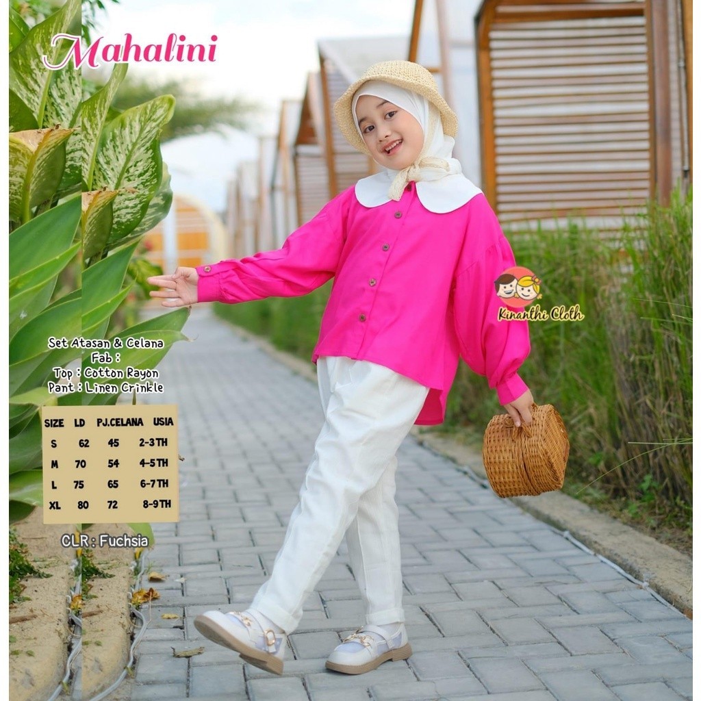 PBS | - Mahalini Set Kids Setelan Anak Perempuan One Set Atasan & Celana Ori By Kinanthi Cloth
