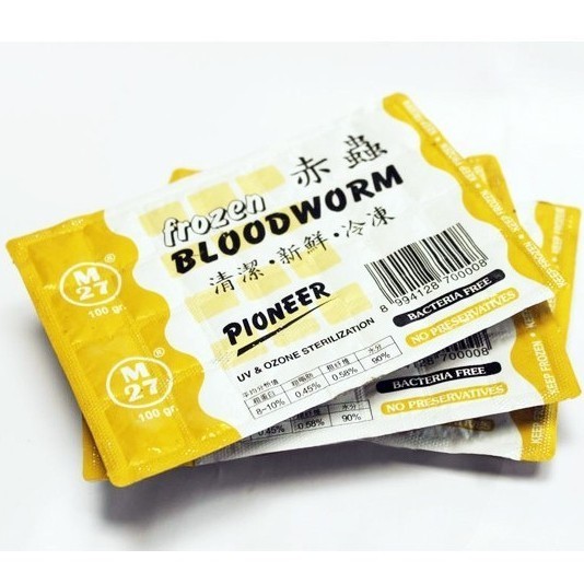CACING BEKU FROZEN BLOODWORM cacing beku merk Pioneer 100 gr