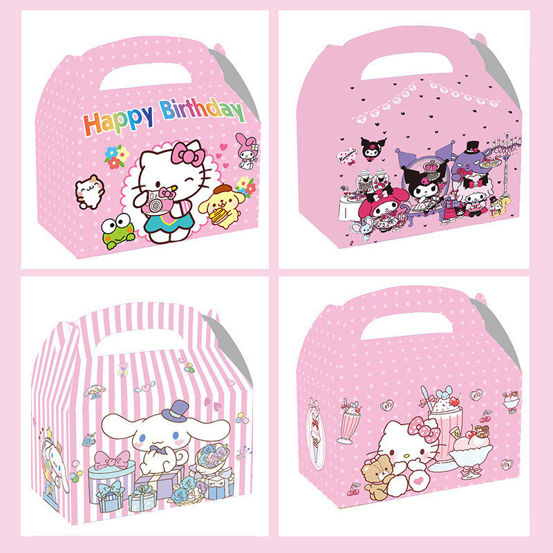 

GABLE BOX DUS KUE KOTAK HAMPER SNACK ROTI PESTA ULANG TAHUN ANAK MOTIF SANRIO CINNAMOROLL KUROMI HELLO KITTY