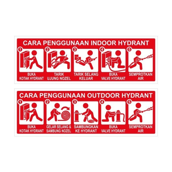 

STIKER VINYL CARA PENGGUNAAN HYDRANT Indoor/Outdoor 30 x 10 CM sign rambu k3