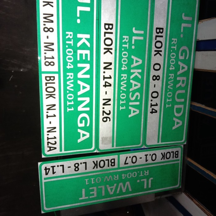 PROMO!! -plang nama jalan plat aluminium lapisan sticker reflective - 30 * 15